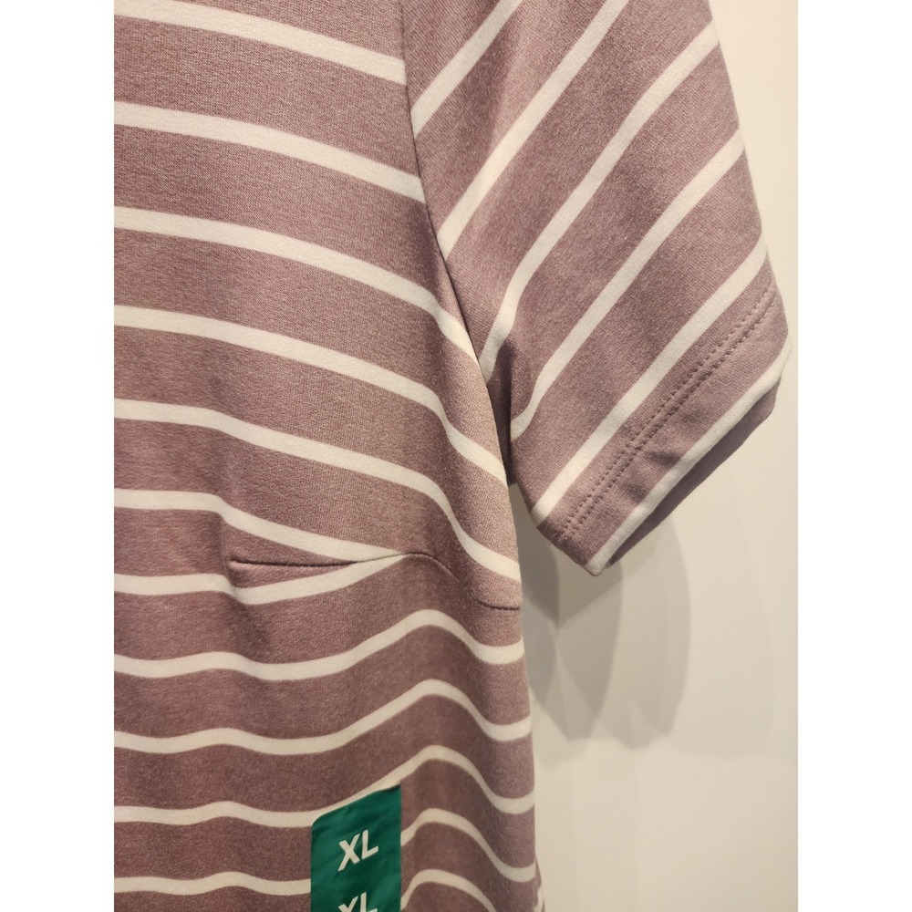 32 Degrees Cool Womens XL Purple White Striped V-Neck Short Sleeve Dress NWT - Picture 4 of 8